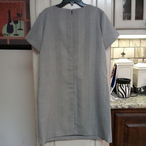 1.STATE Herringbone Print V-neck Shift - Picture 9 of 10